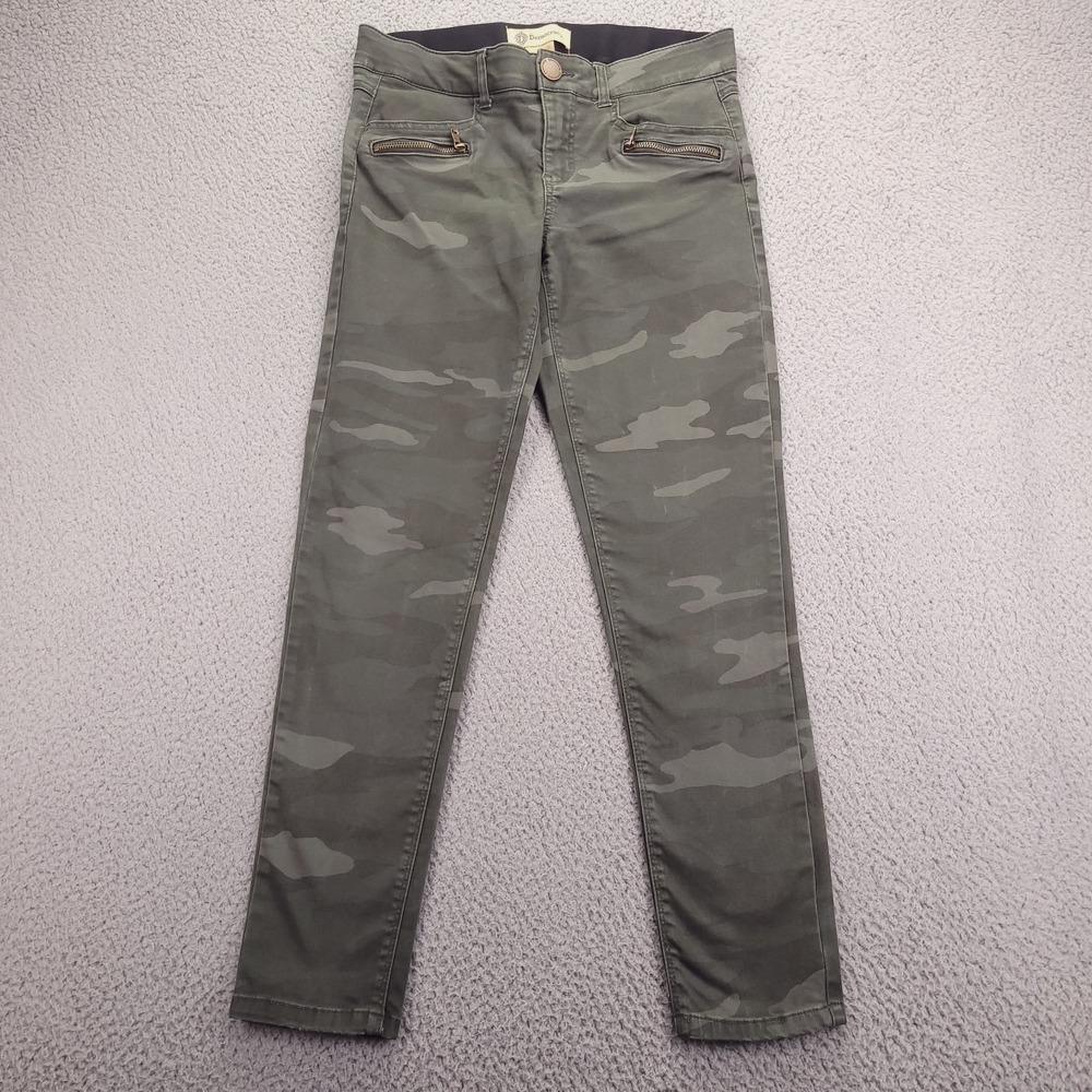 DEMOCRACY Jeans Size 6 Green Camo Skinny Mid Rise Zipper Pocket "Ab" Tech